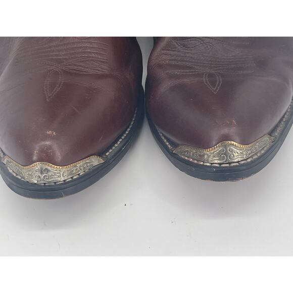 Justin RB913 Men\'s Size 13 EW Brown Black Leather Western Cowboy Boots Metal main image 5